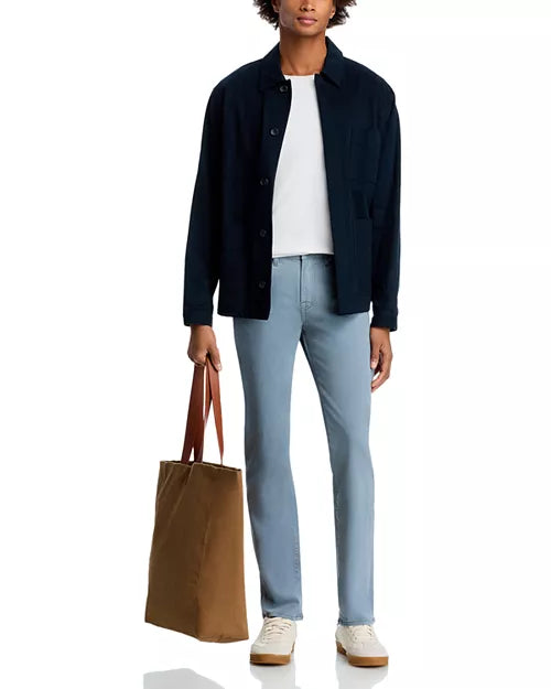 L'Homme Slim Brushed Twill Pant - Smoky Blue