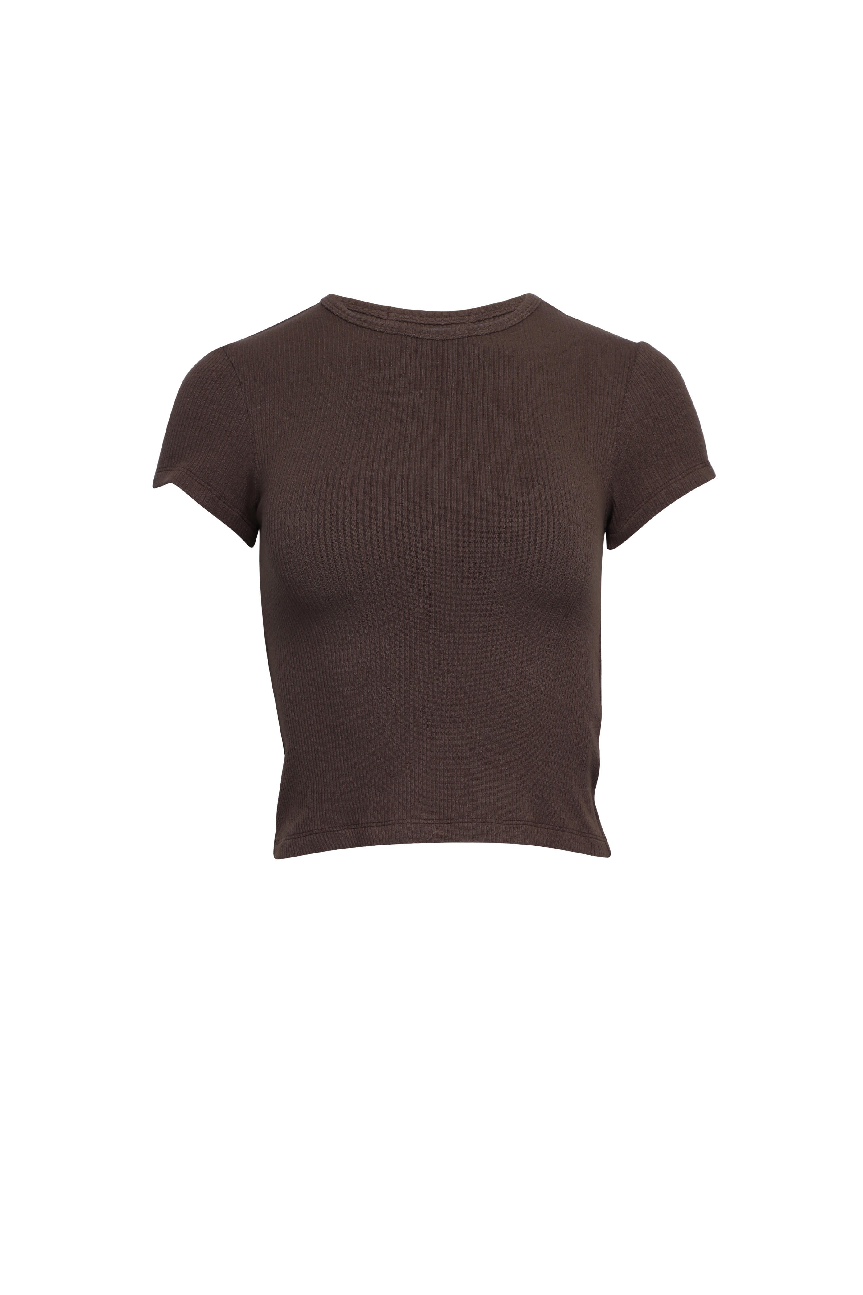 Yael Cropped Baby Tee - Swiss Brown