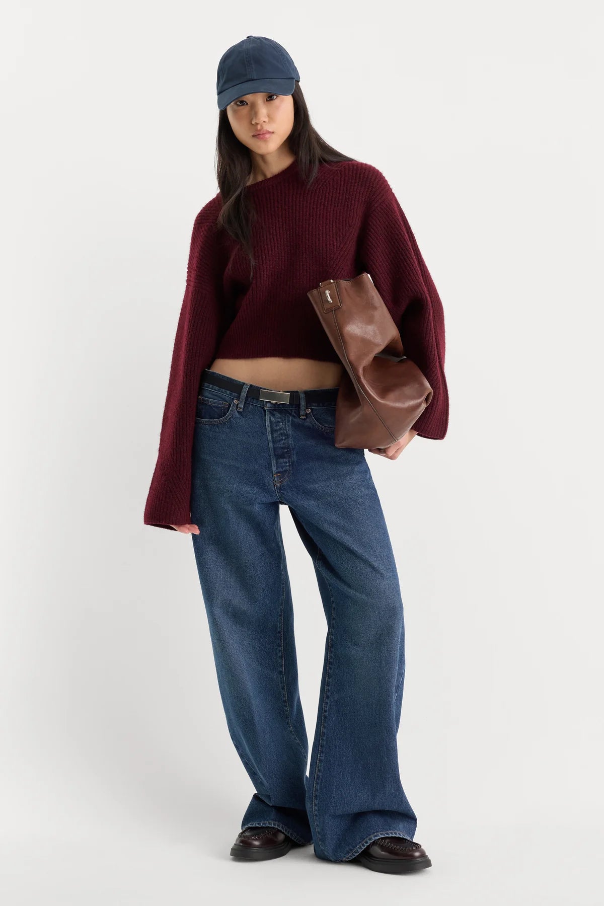 The Chunky Knit Sweater - Berry Noir