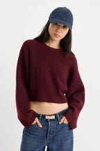 The Chunky Knit Sweater - Berry Noir