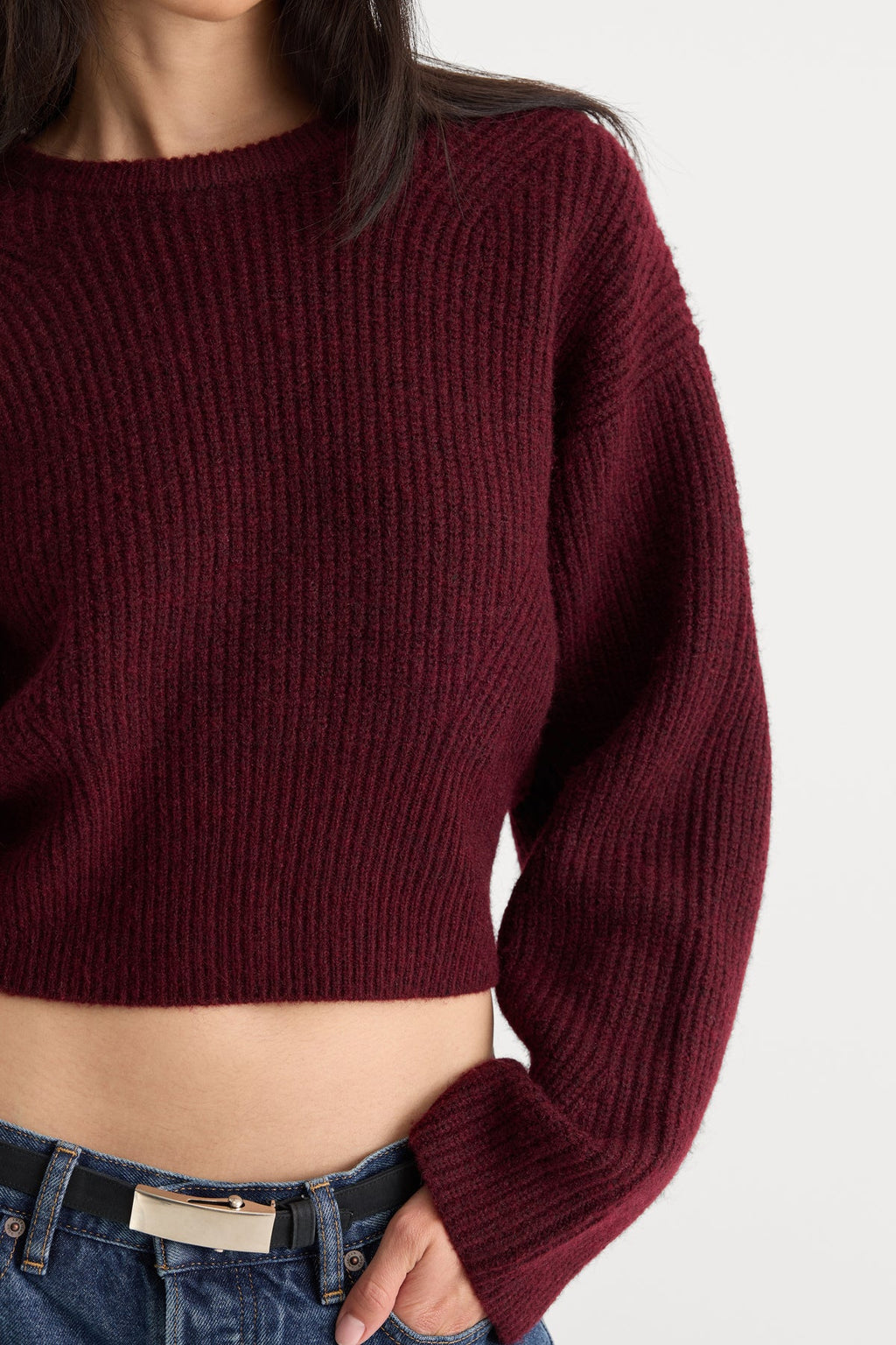 The Chunky Knit Sweater - Berry Noir