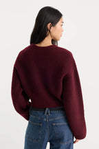 The Chunky Knit Sweater - Berry Noir