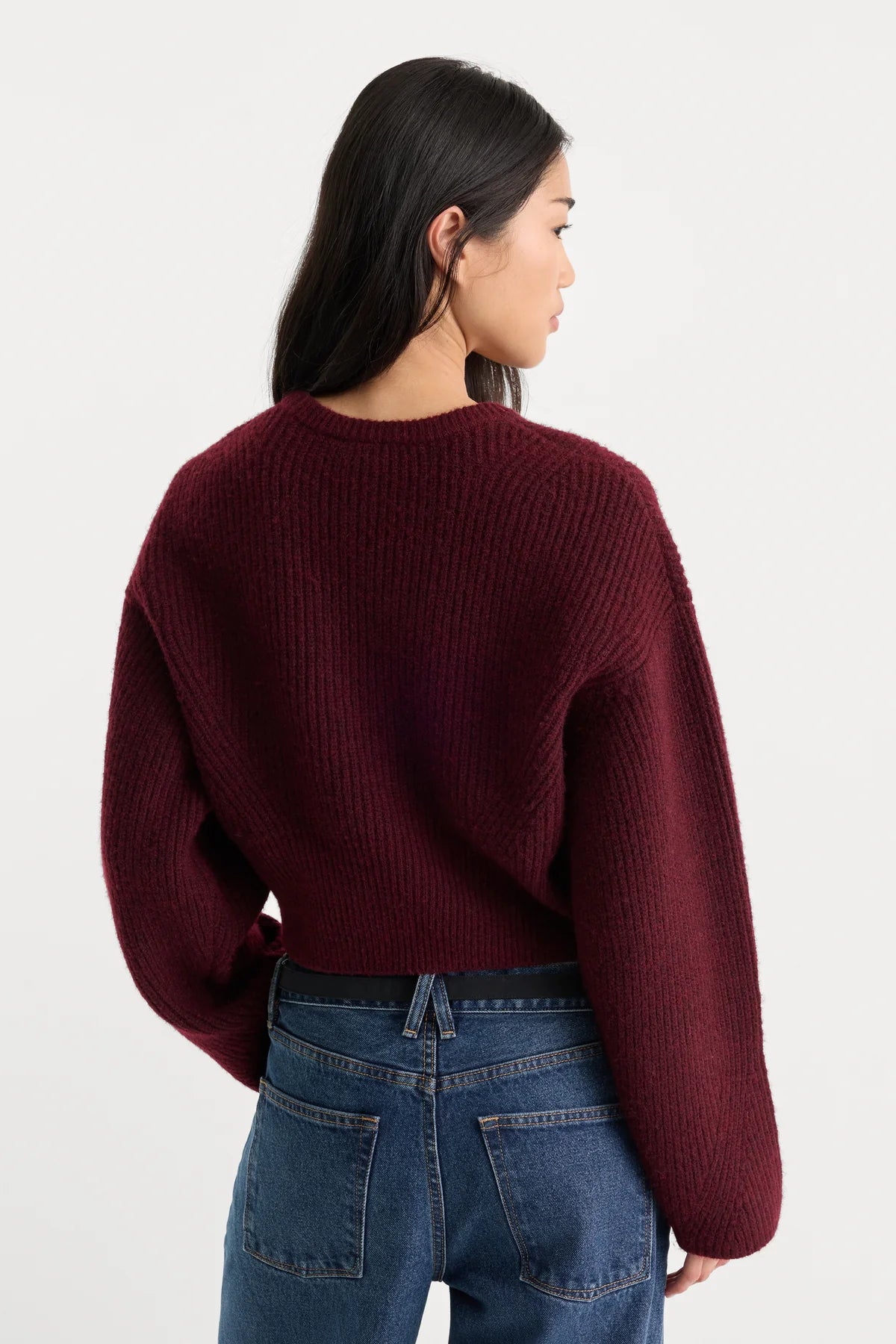 The Chunky Knit Sweater - Berry Noir