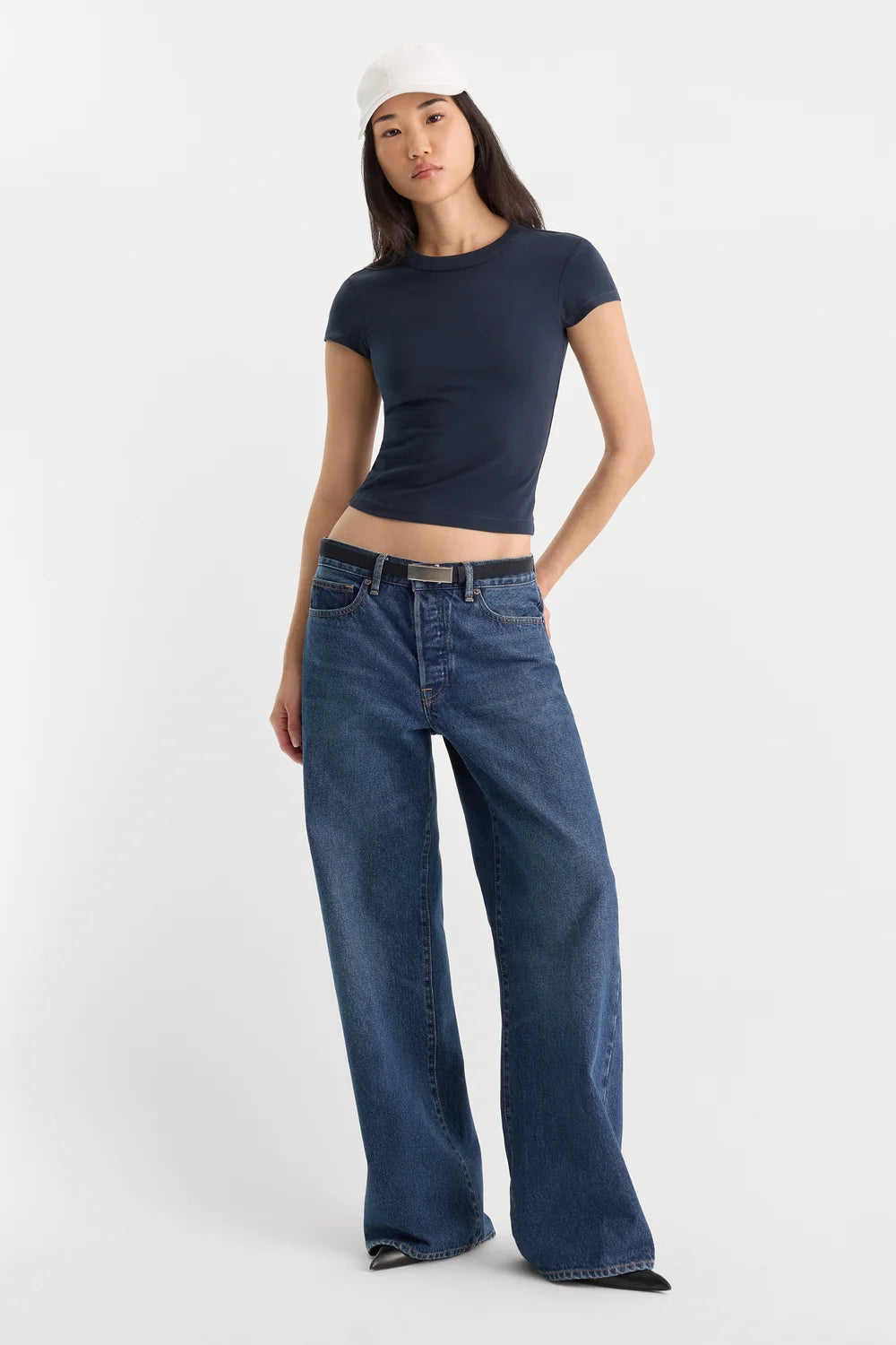 Cap Sleeve Tee - Navy