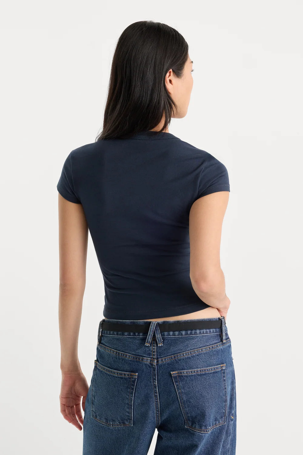 Cap Sleeve Tee - Navy