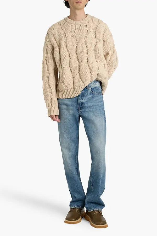Chunk Cable Knit Sweater - Natural