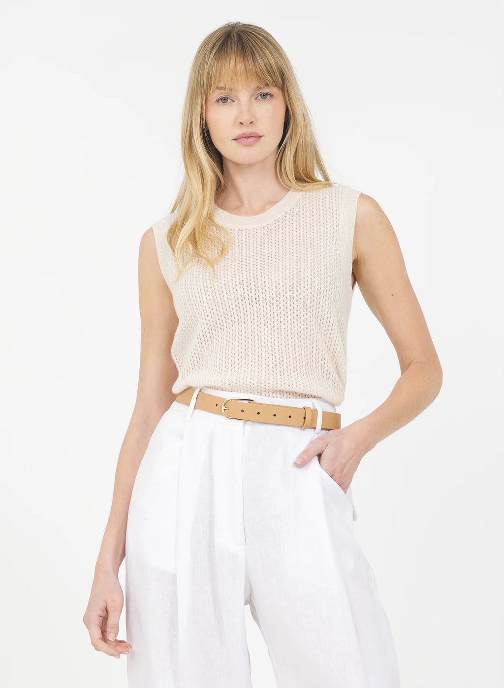 Camille Cashmere Top - Cream