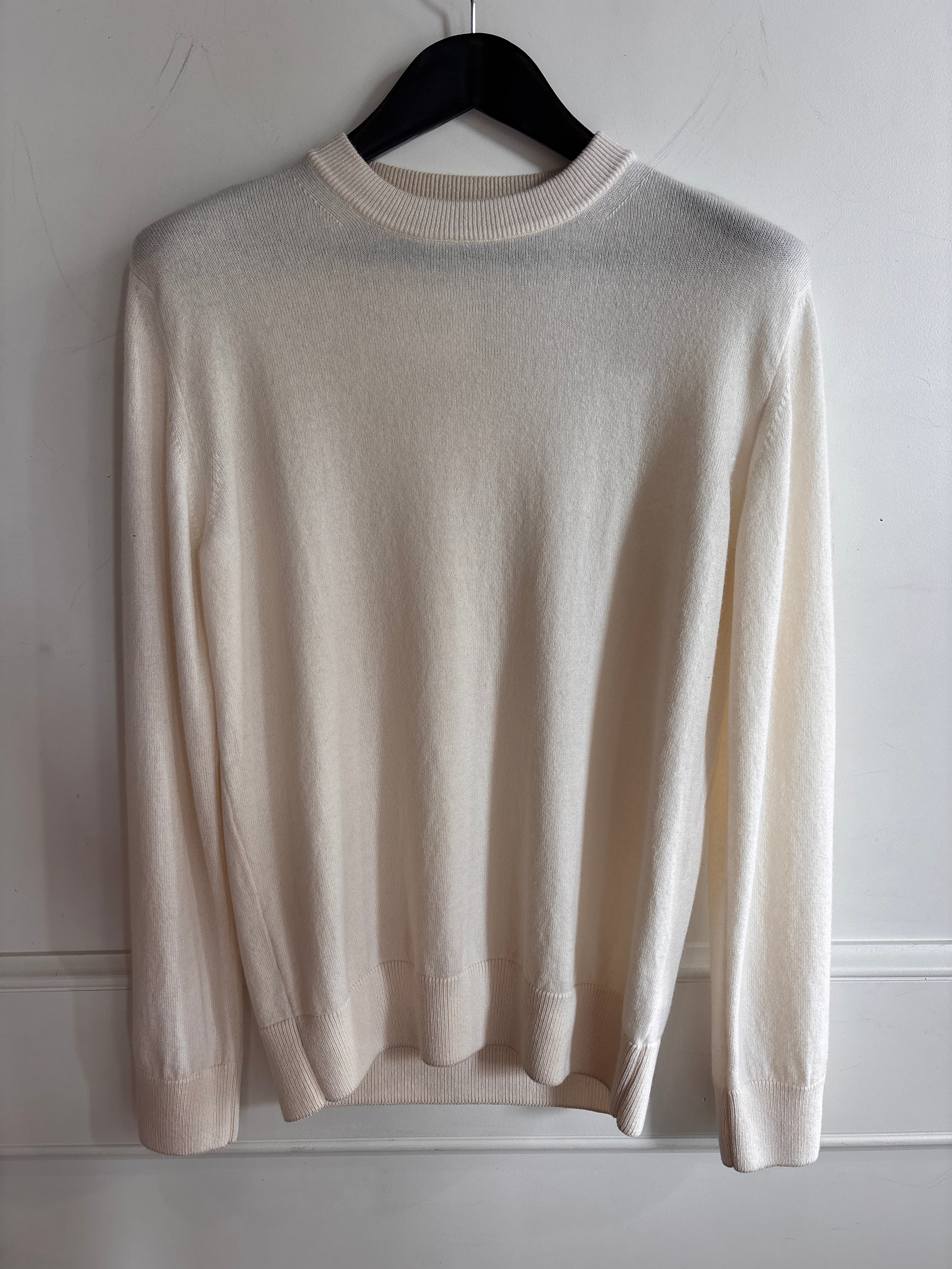 Round Neck Sweater - White/Sand