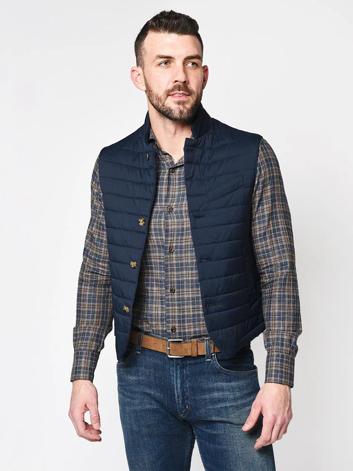Men's Quilted Vest - Navy