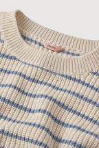 Coastal Crew Neck - Stripe Almond Heather/Faded Denim