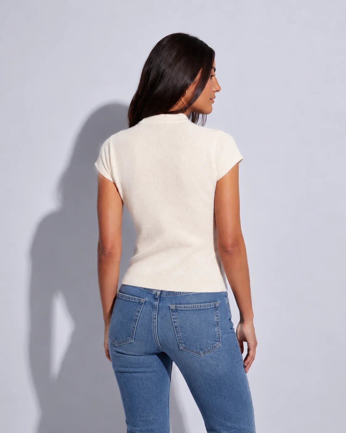 Avoriaz Fitted Button Tee - Organic White