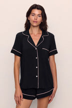 Gisele Shortie PJ - Black/Sorbet Pink