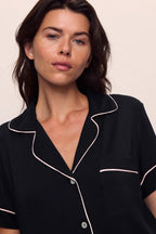 Gisele Shortie PJ - Black/Sorbet Pink