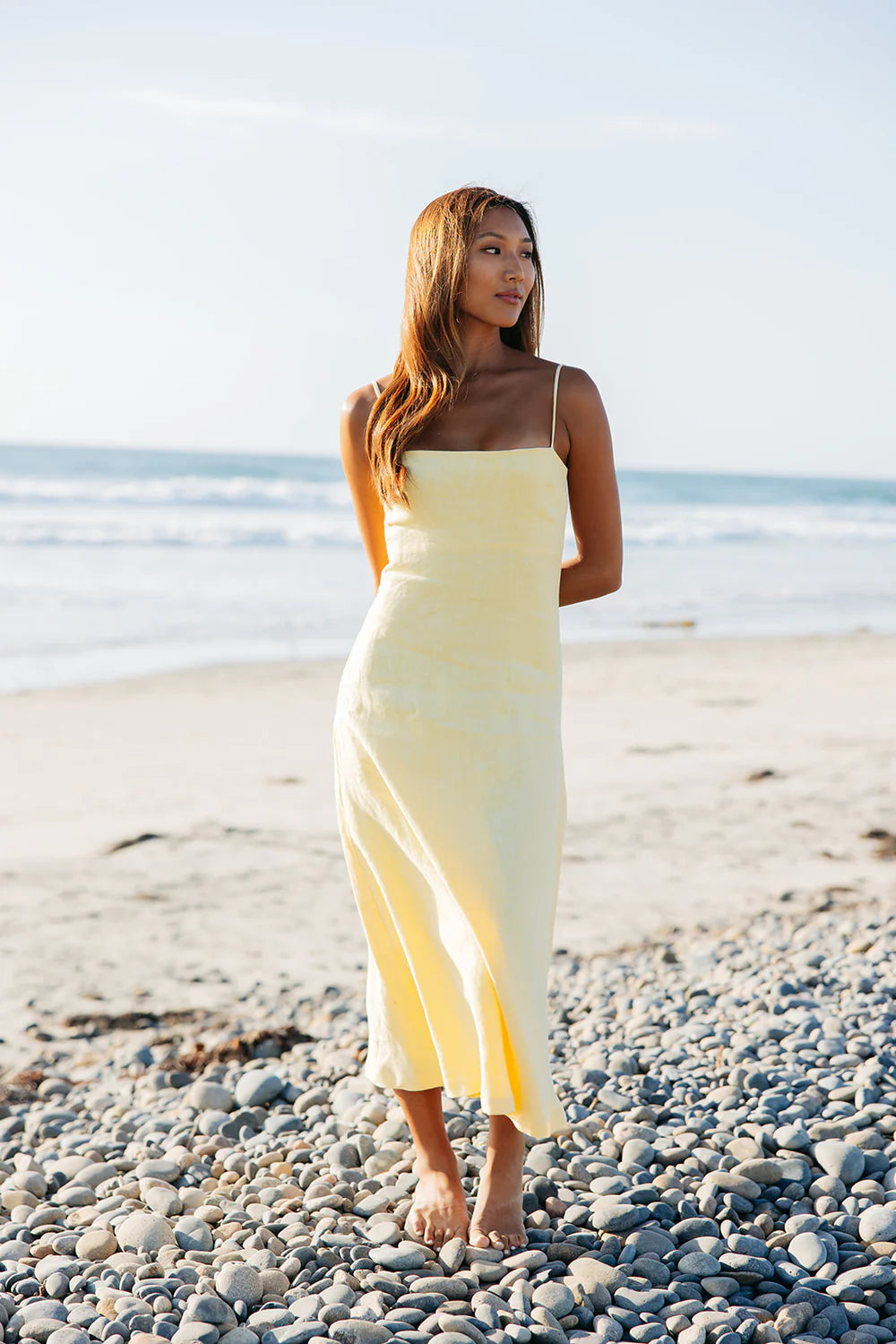 Margot Linen Maxi Dress- Yellow
