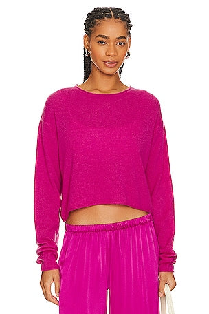 Lance Cropped Cashmere Sweater - Magenta