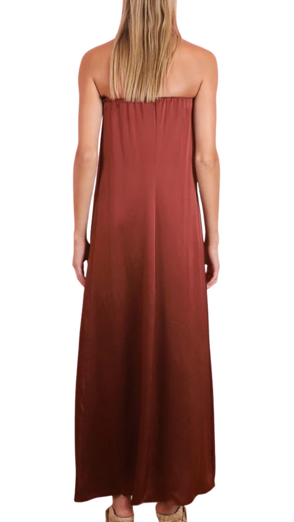 Arden Strapless Dress - Mahogany