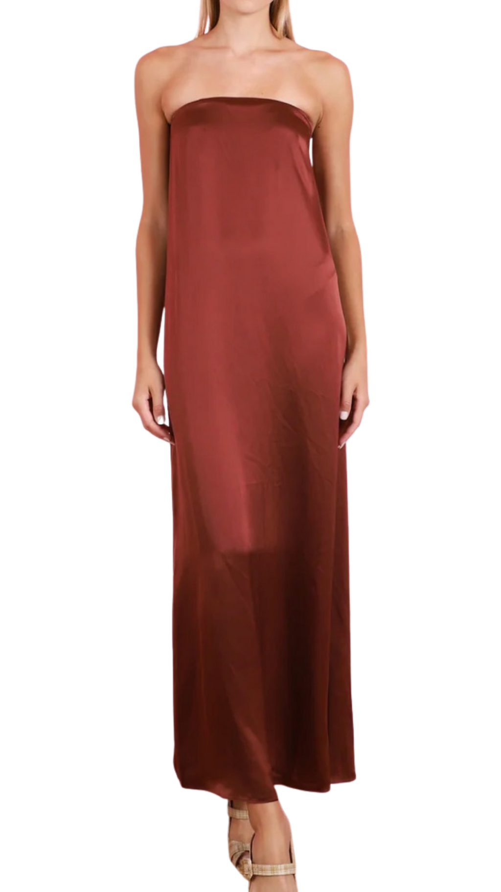 Arden Strapless Dress - Mahogany
