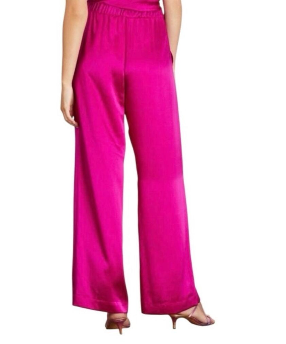 Brynn Pull On Silk Pant - Magenta