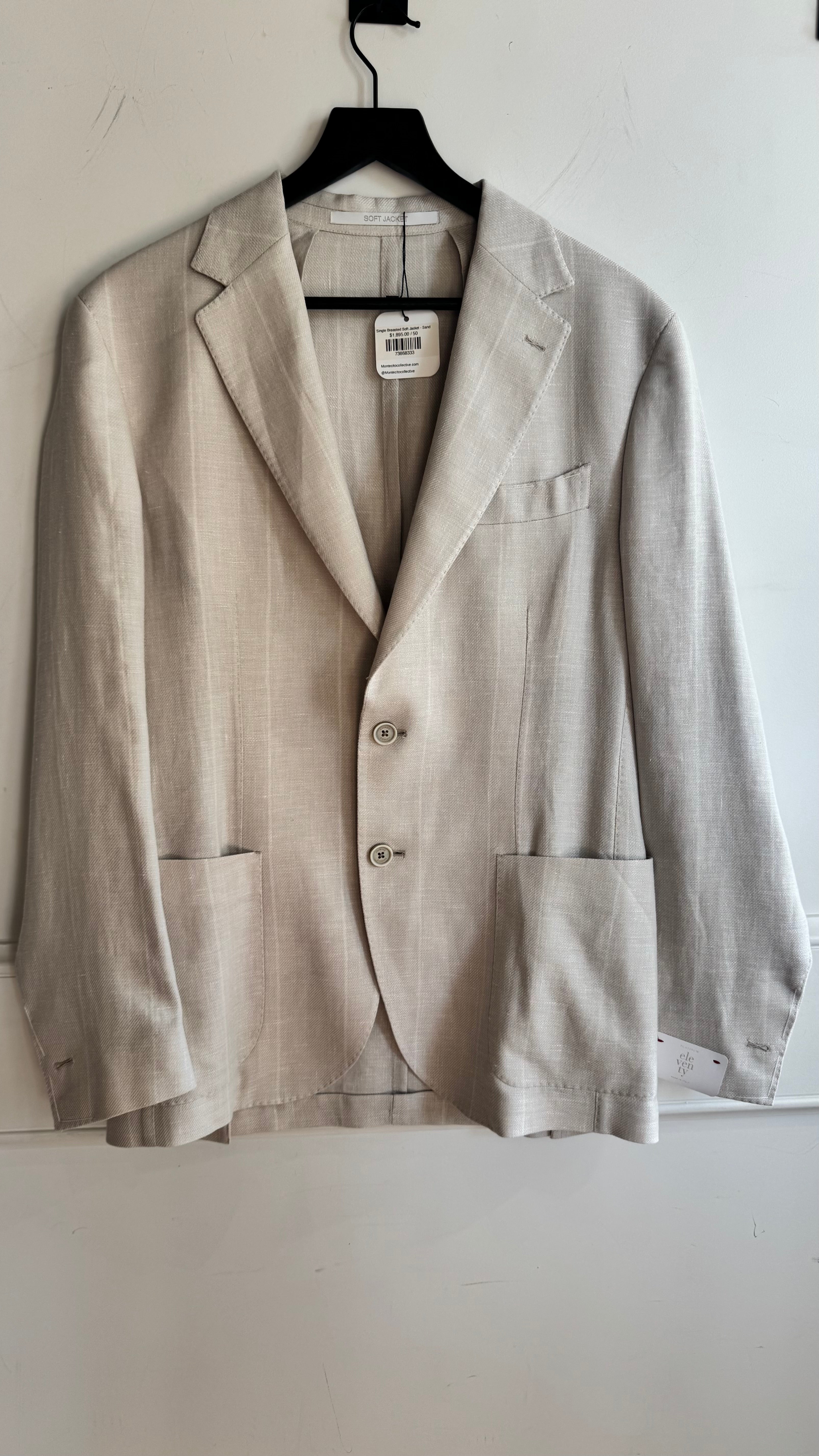 Single Breasted Soft Jacket - Sand