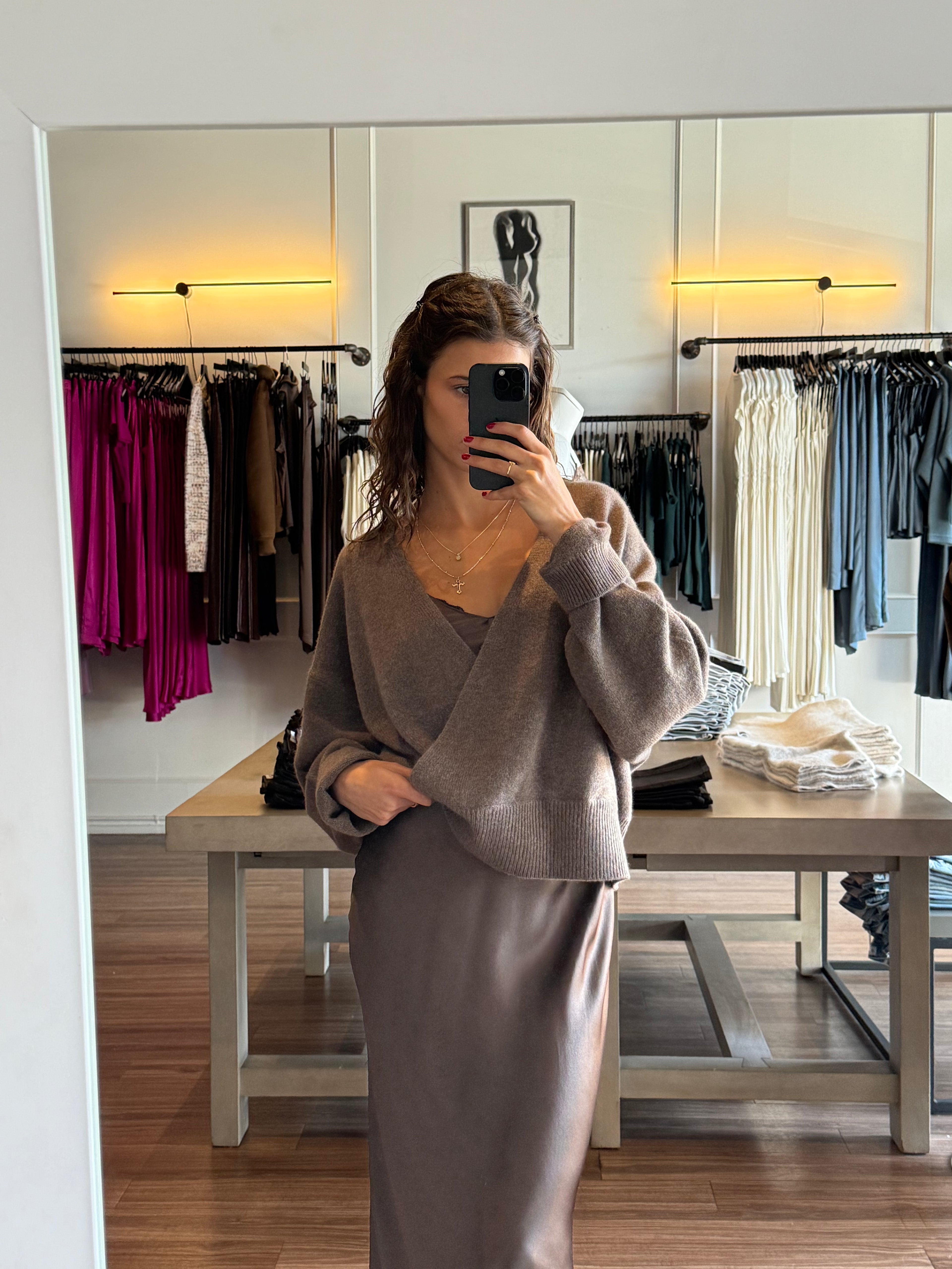 Koda Wrap Sweater - Swiss Brown