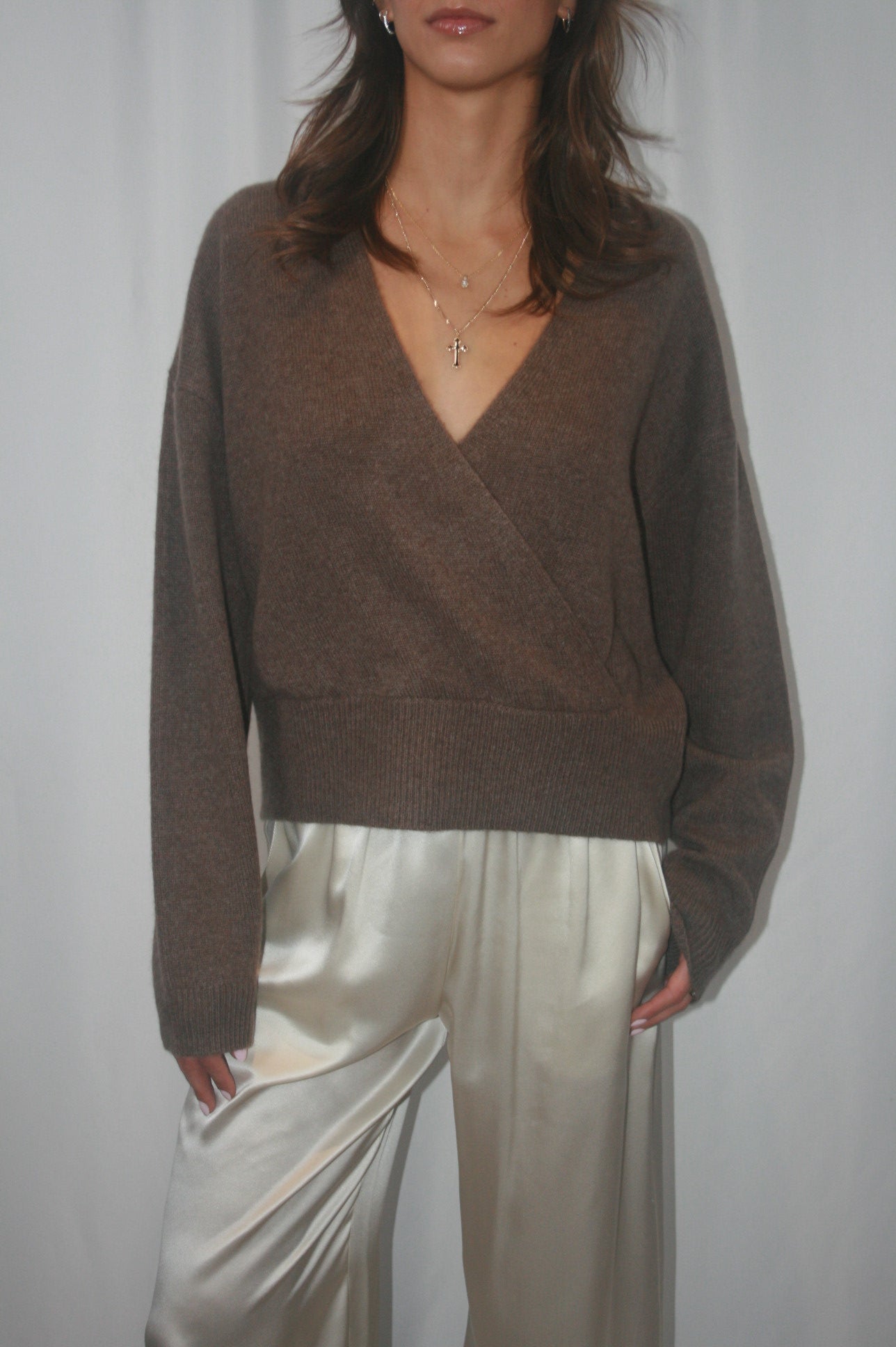 Koda Wrap Sweater - Swiss Brown