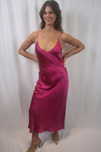 Taylor Silk Dress - Magenta