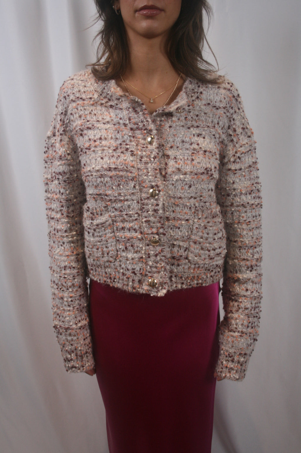 Helena Cropped Double Pocket Cardigan