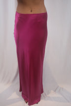 Grace Scallop Silk Skirt - Magenta