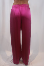Brynn Pull On Silk Pant - Magenta