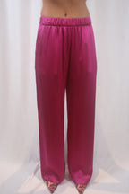 Brynn Pull On Silk Pant - Magenta
