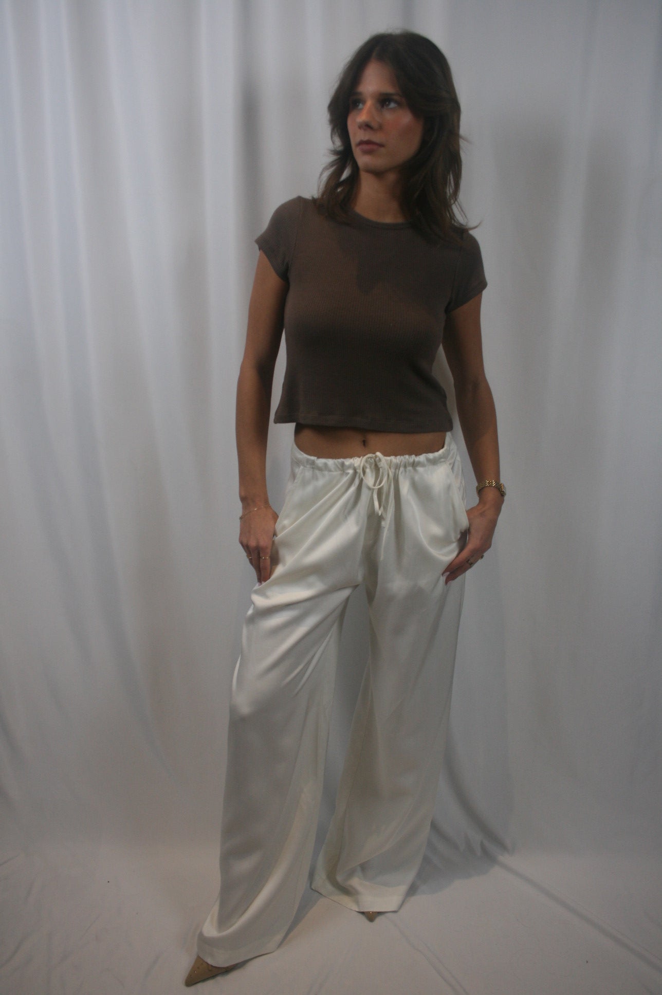 Gemma Pull On Straight Pant - Gardenia
