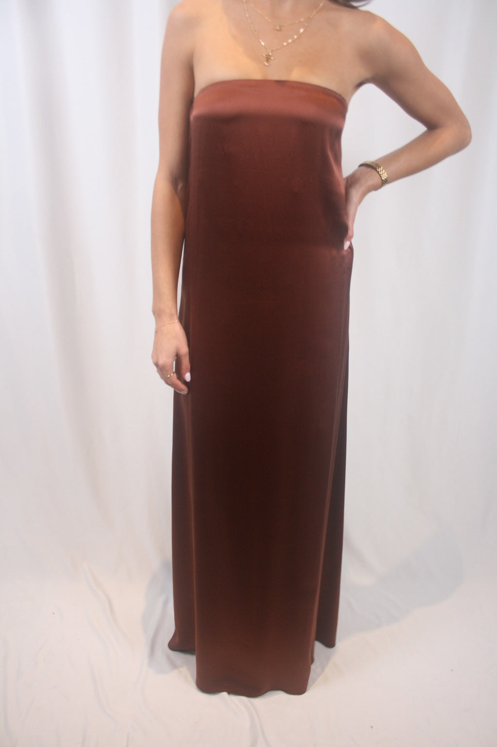 Arden Strapless Dress - Mahogany