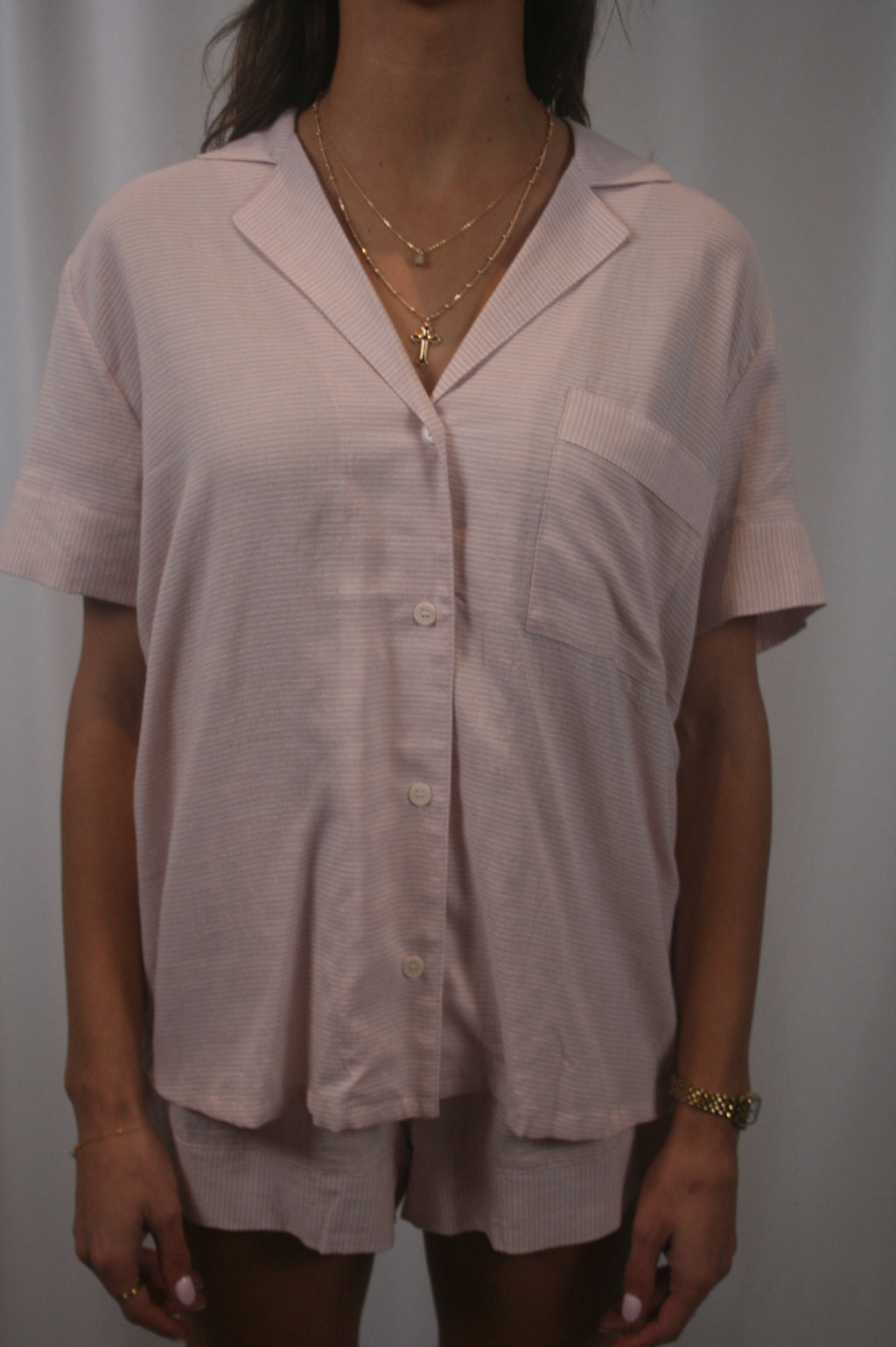 Nautico Relaxed Short PJ Set - Mauve/White