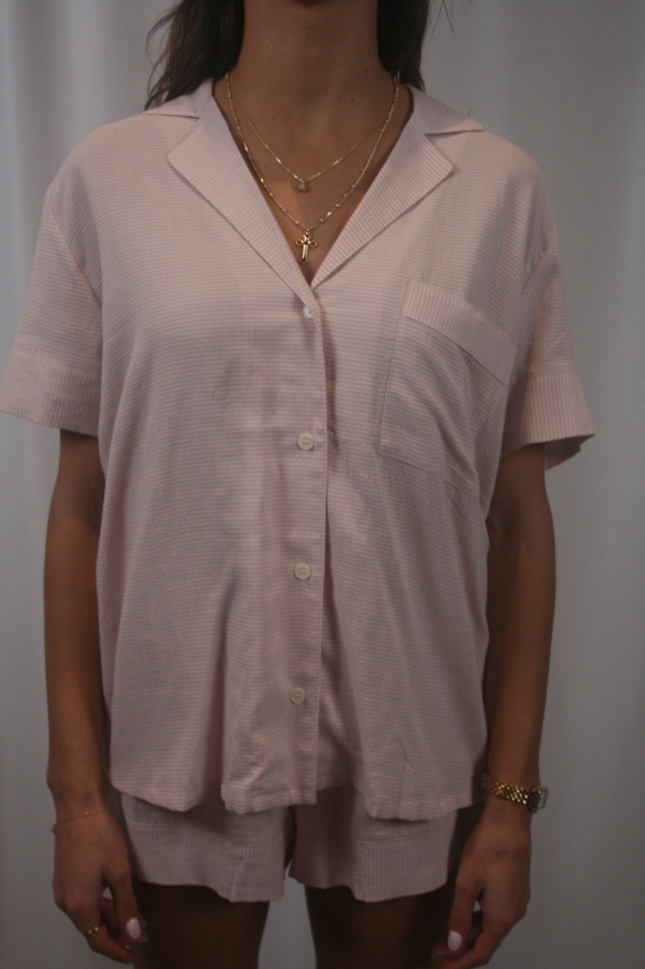 Nautico Relaxed Short PJ Set - Mauve/White