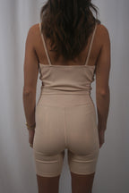 Pima Rib Biker Short - Oatmeal