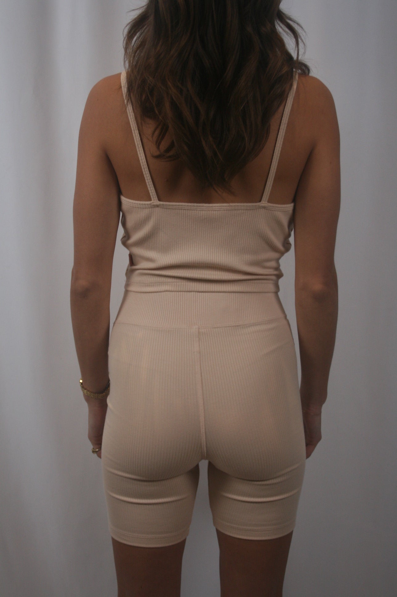Pima Rib Biker Short - Oatmeal