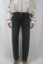Lexi Mid Rise Bowed Straight Jean - Mercury