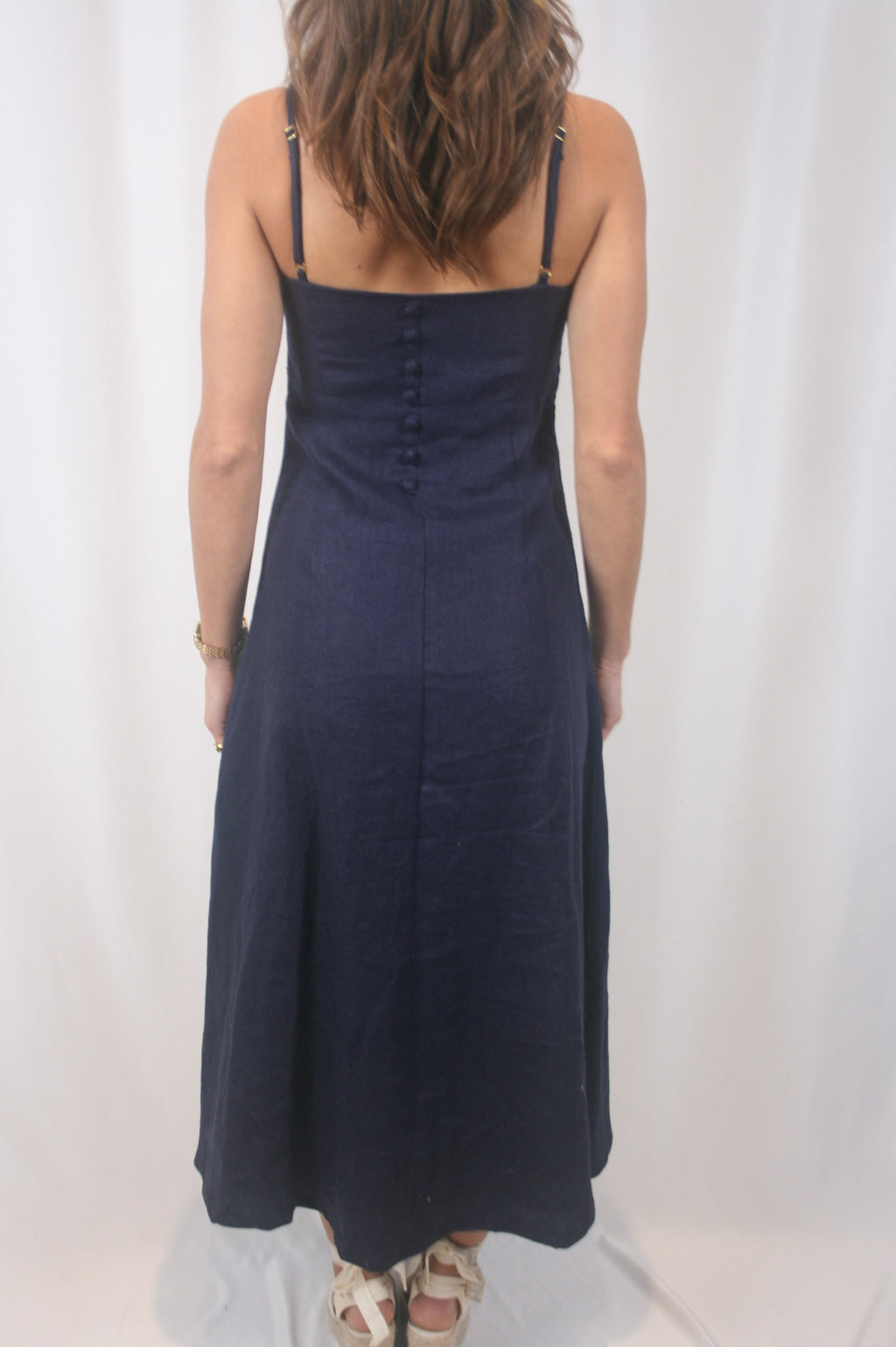 MARGOT LINEN MAXI DRESS- NAVY