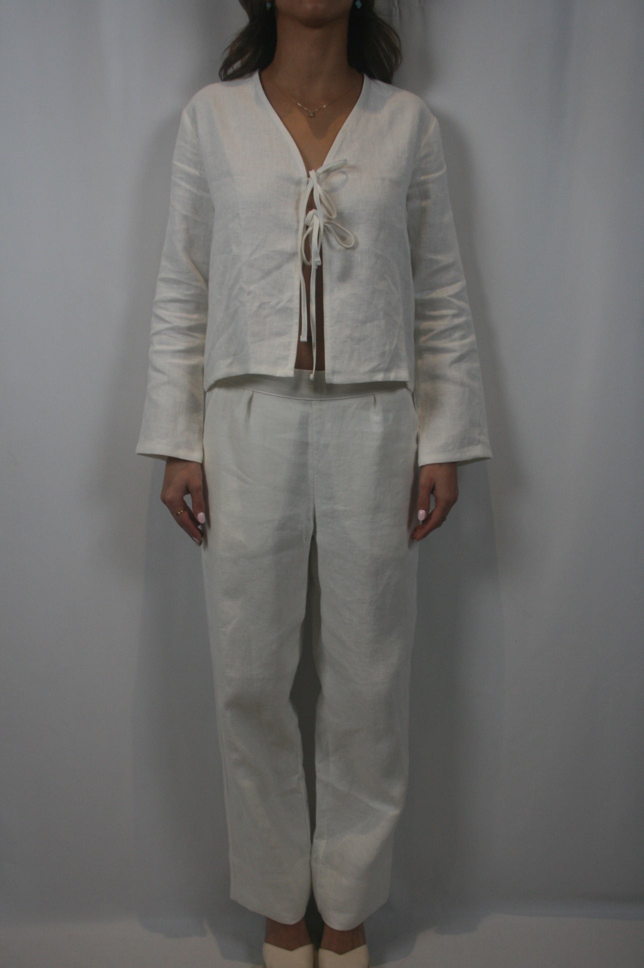 Keaton Tie Top-White