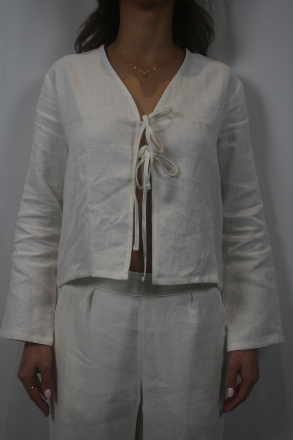 Keaton Tie Top-White