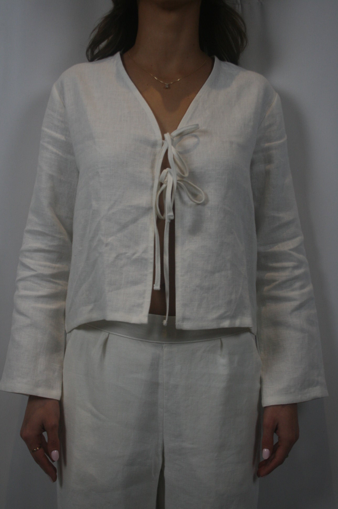 Keaton Tie Top-White