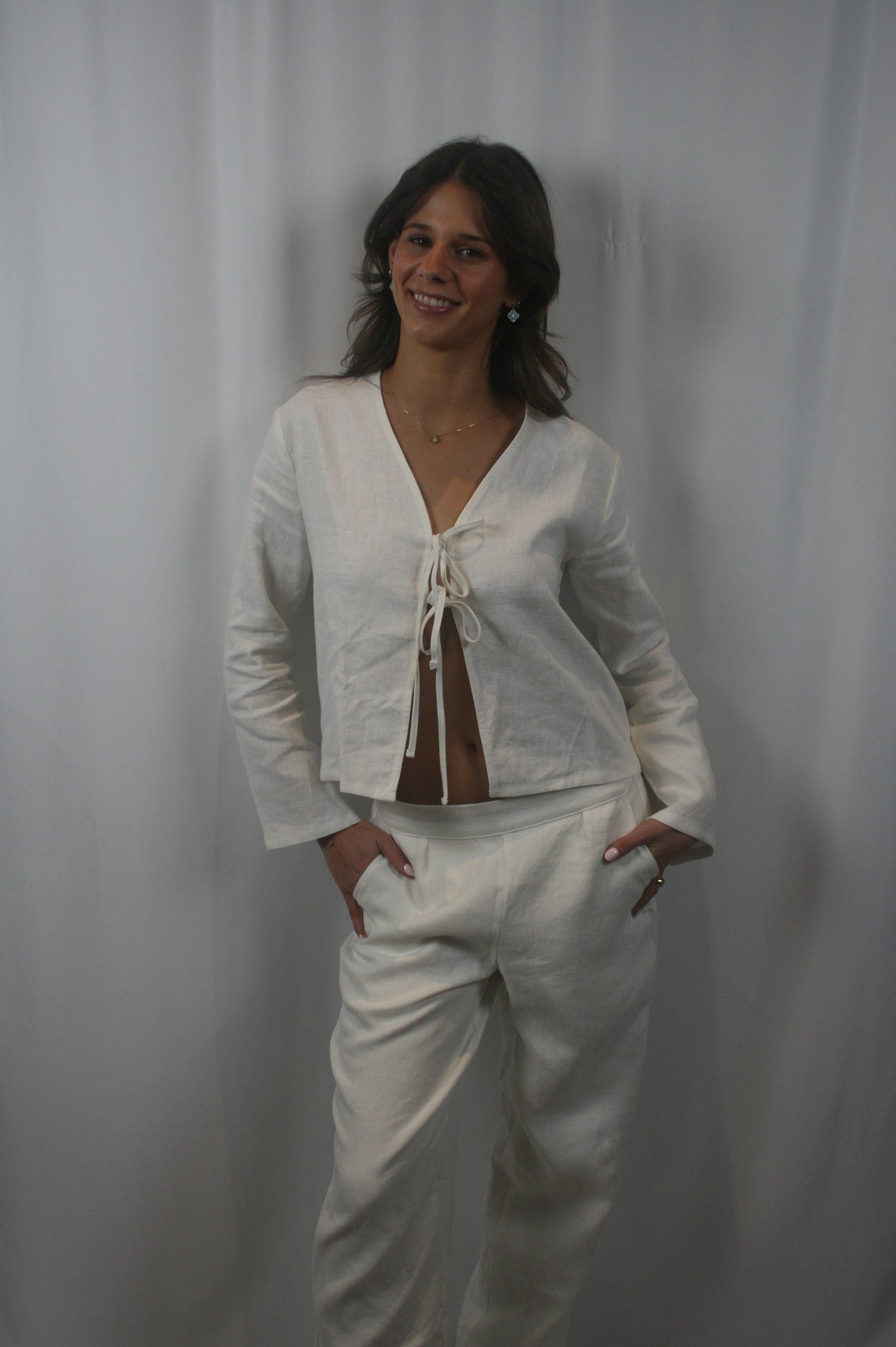 Keaton Tie Top-White