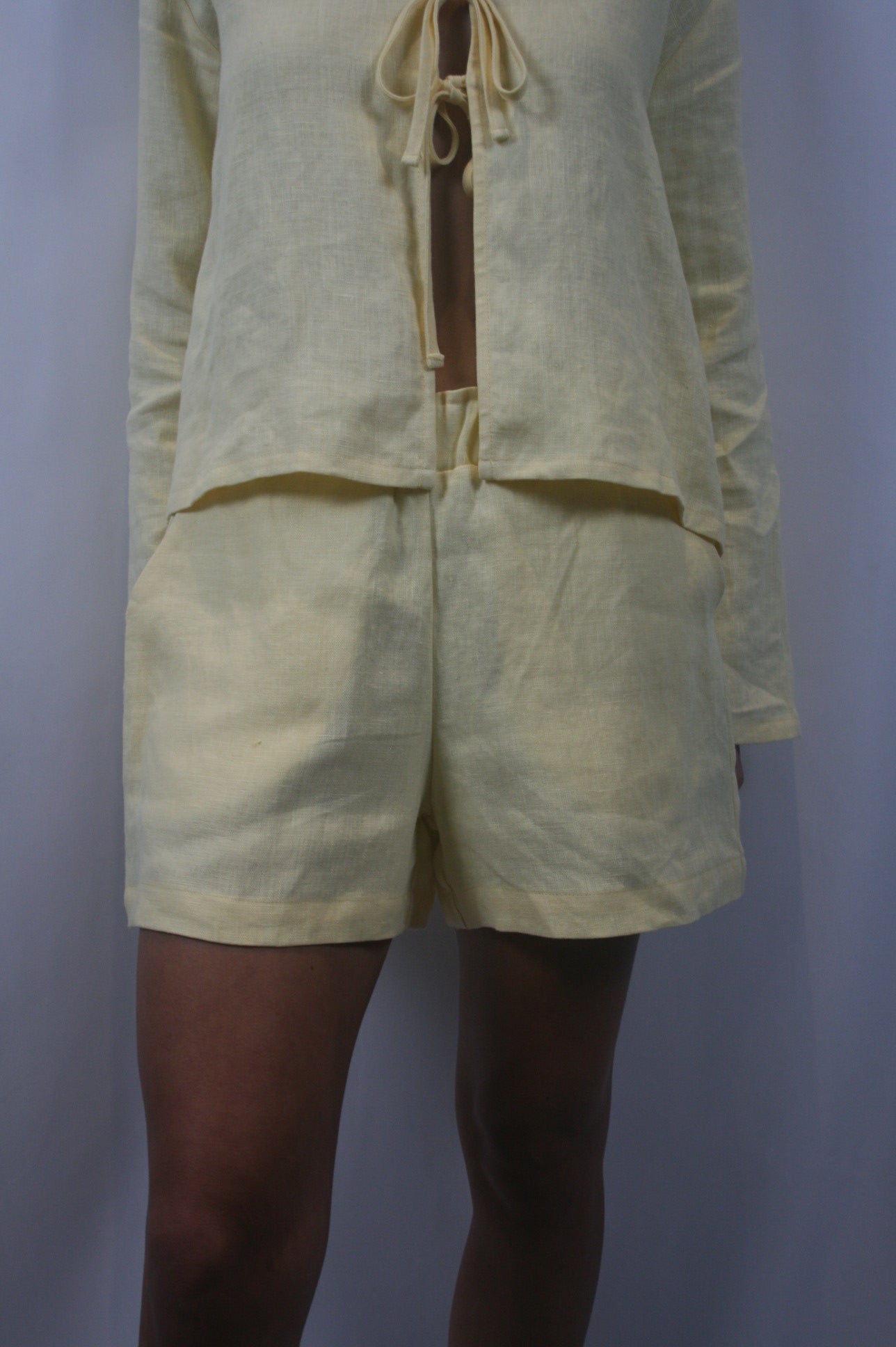 Hudson Linen Shorts- Yellow