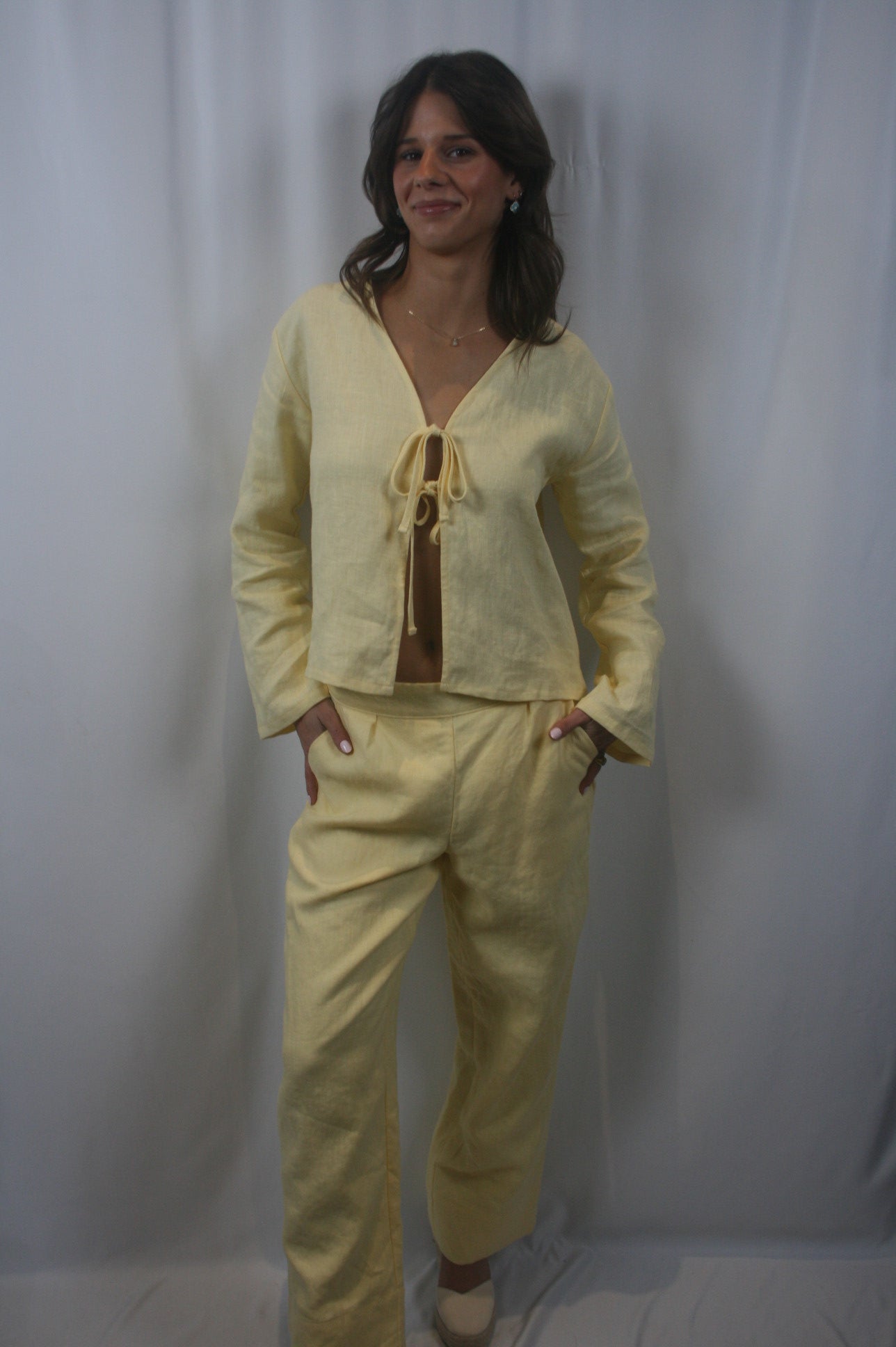 Keaton Tie Top- Yellow