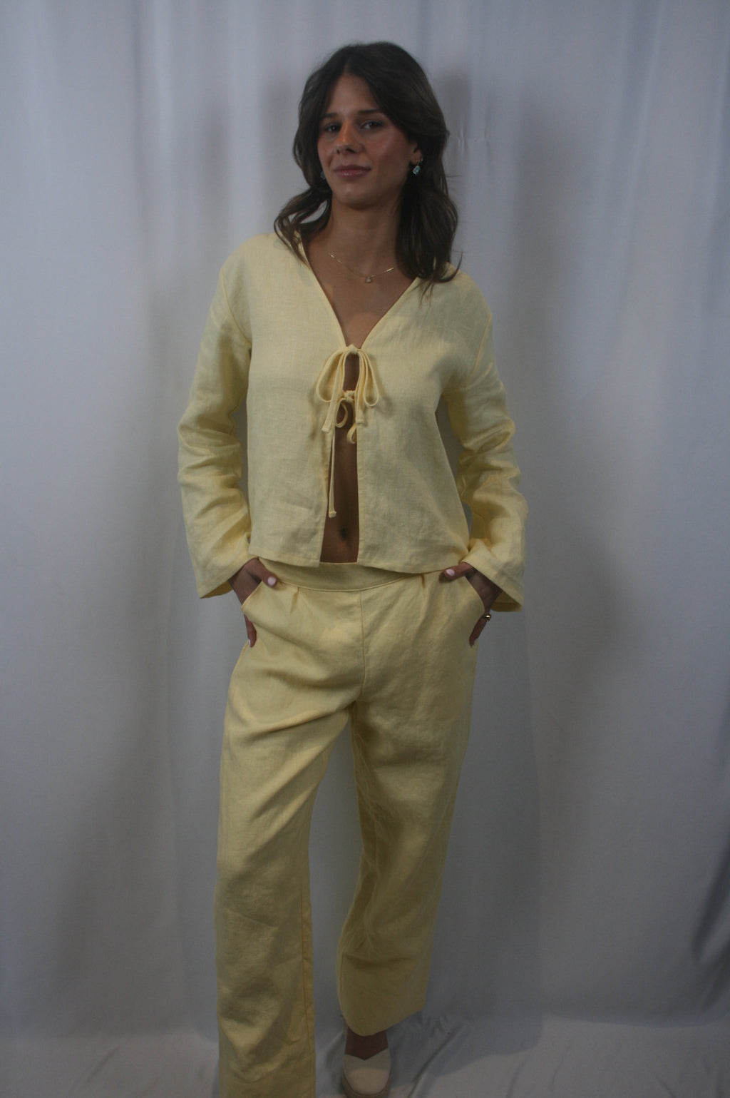 Lauren Linen Pant - Yellow