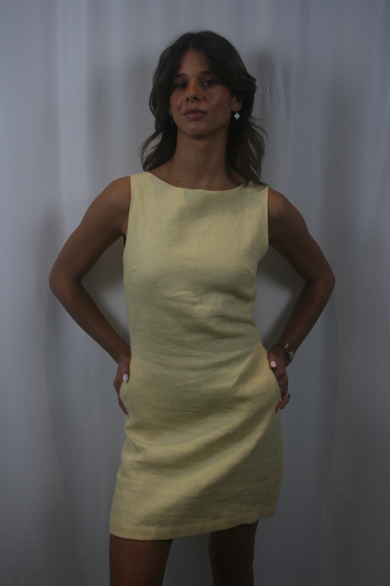 Bardot Shift Dress - Yellow