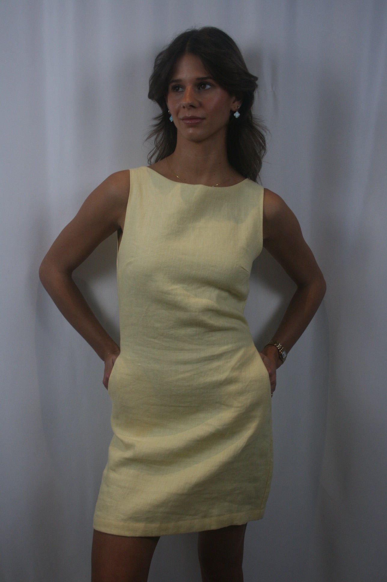 Bardot Shift Dress - Yellow
