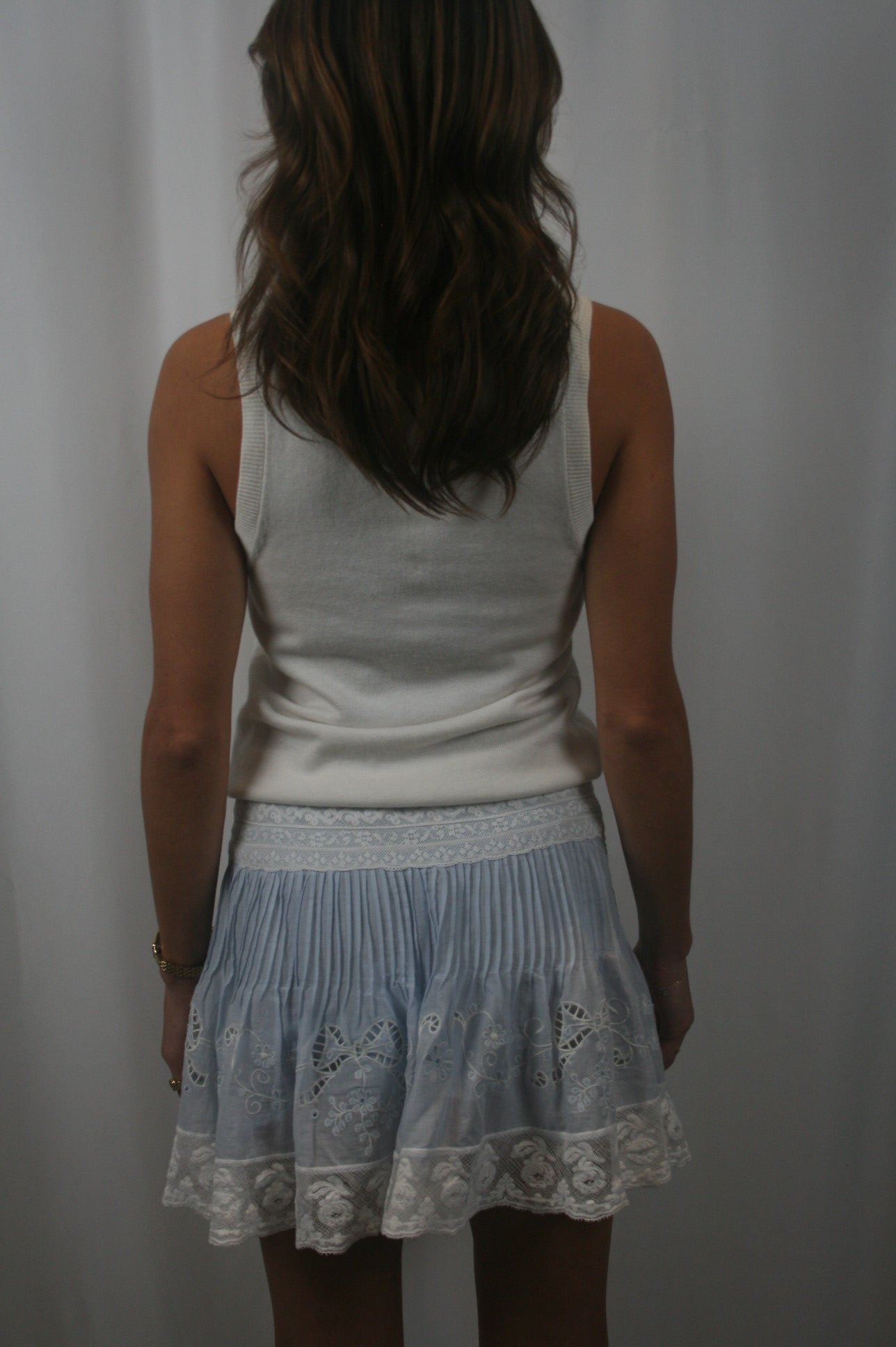 Mia Button Tank - Gardenia