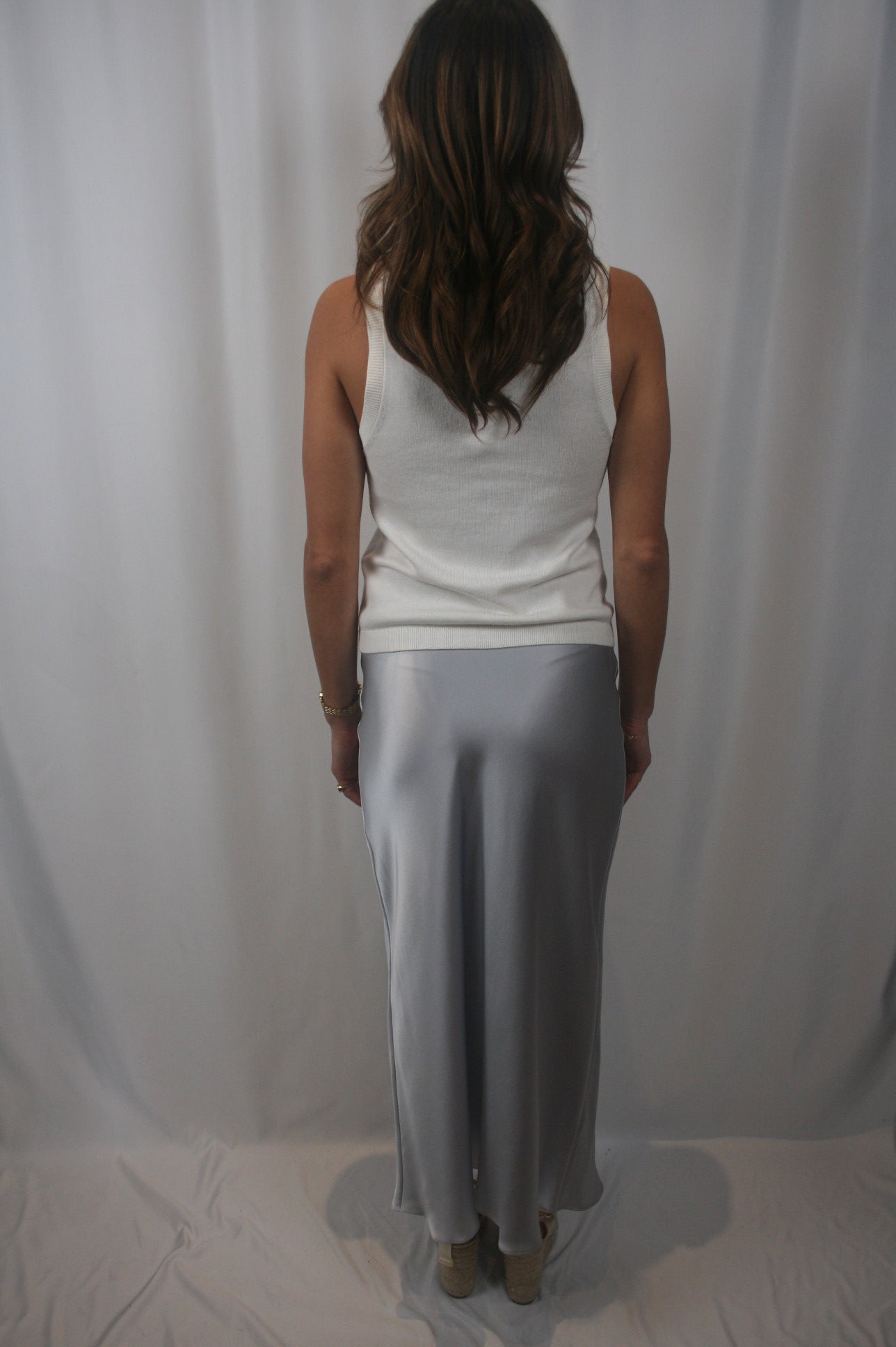 Miranda Scallop Silk Skirt - Skye