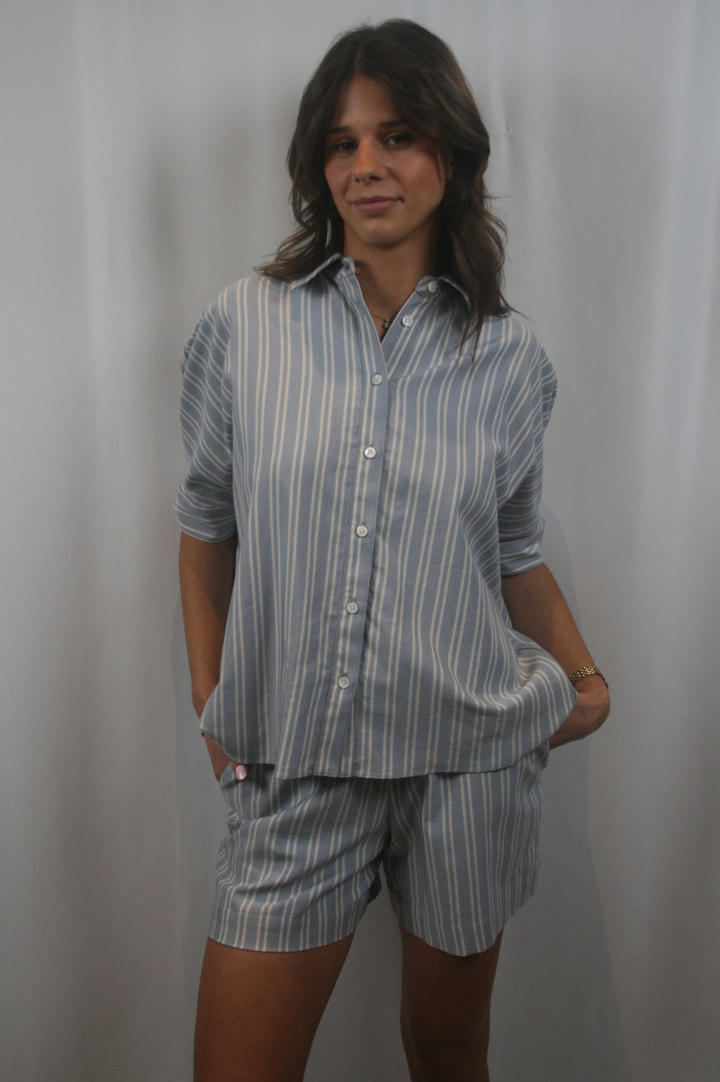 Gisele Relaxed Button Down - Dusty